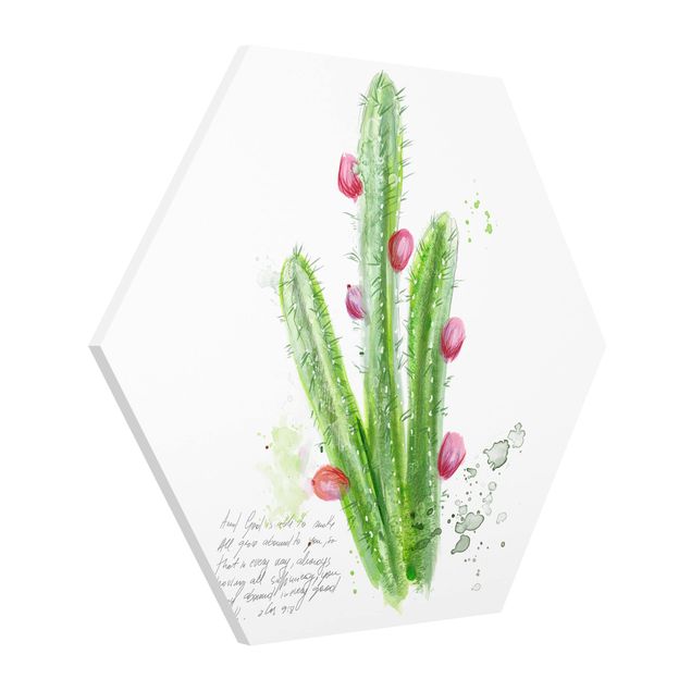 Obrazy nowoczesne Kaktus z wersetem biblijnym II