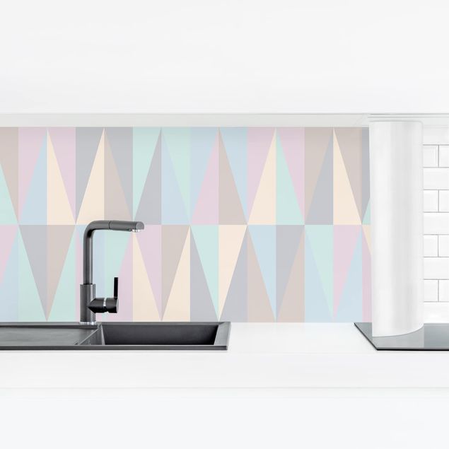 Panel ścienny do kuchni - Trójkąty w pastelowych kolorach