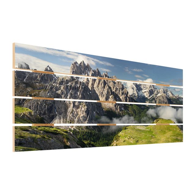 Obraz z drewna - Alpy Włoskie