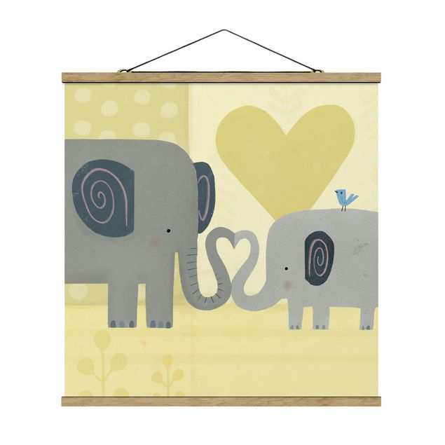 Obrazy zwierzęta Mama i ja - Słonie