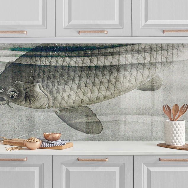 Dekoracja do kuchni Ilustracja w stylu vintage Ryba azjatycka III