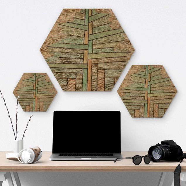 Obraz heksagonalny z drewna - Paul Klee - Drzewo sosnowe