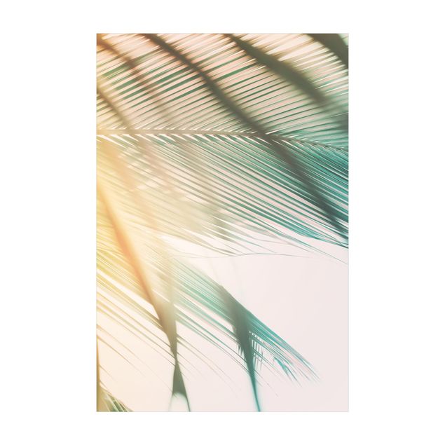dywan jungle Rośliny tropikalne Palmy o zachodzie słońca II