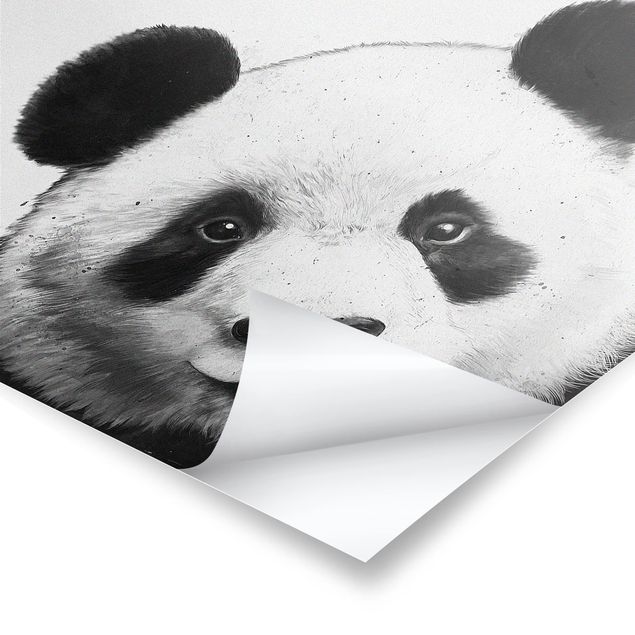 Obrazki czarno białe Ilustracja Panda Czarno Biała Malarstwo