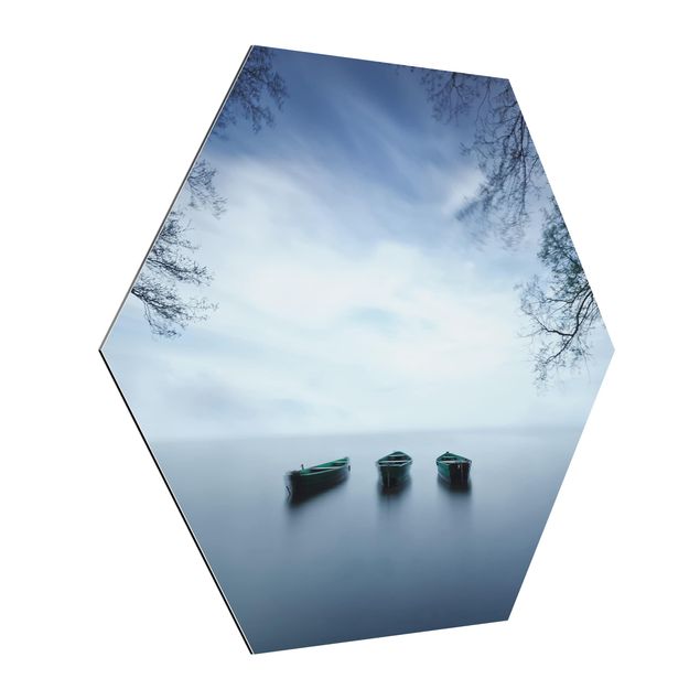 Obraz heksagonalny z Alu-Dibond - Odpoczynek nad jeziorem