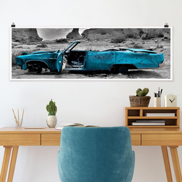 Obrazy samochody Turkusowy Cadillac