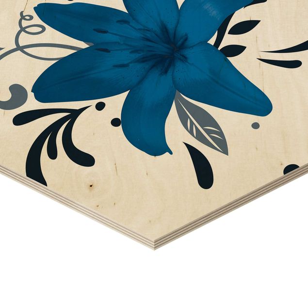 Obraz heksagonalny z drewna 4-częściowy - Nr BP20 Zestaw marzeń o lilii