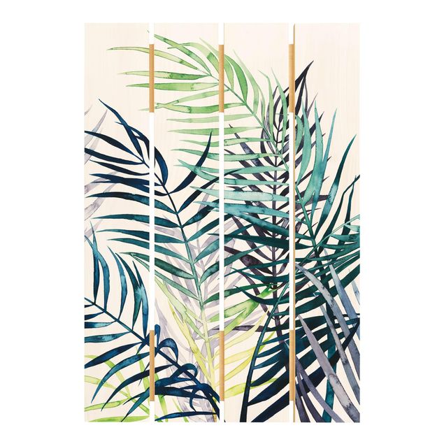 Obraz z drewna - Egzotyczne liście - drzewo palmowe
