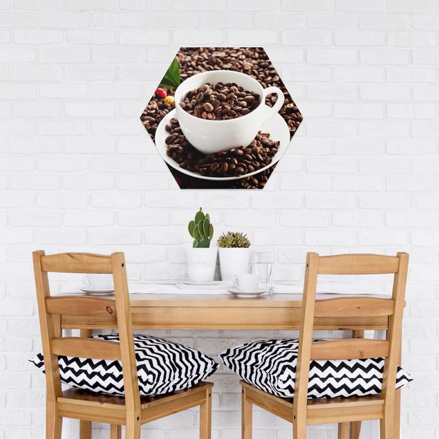 Obrazy kawa Filiżanka do kawy z palonymi ziarnami kawy