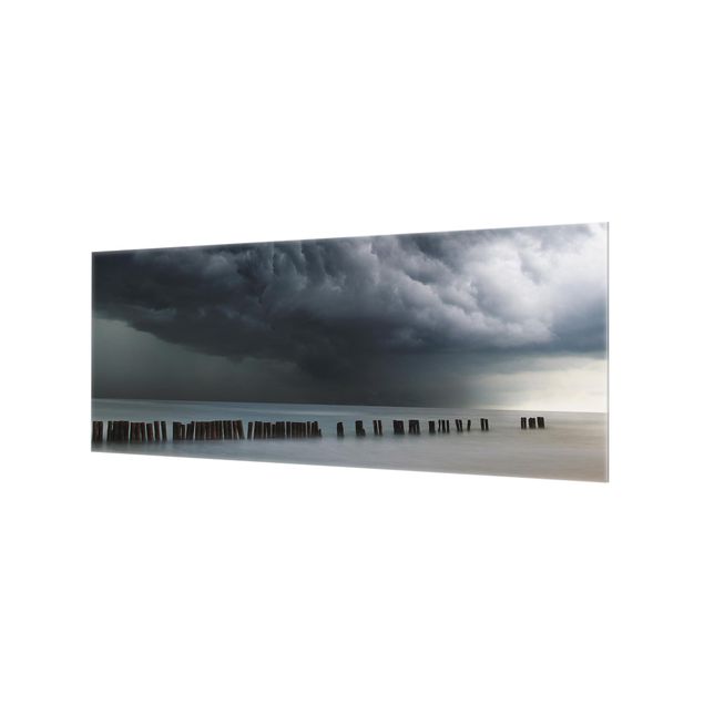 Panel szklany do kuchni - Chmury burzowe nad Morzem Bałtyckim