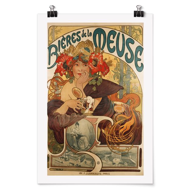 Obrazy nowoczesny Alfons Mucha - Plakat do piwa La Meuse