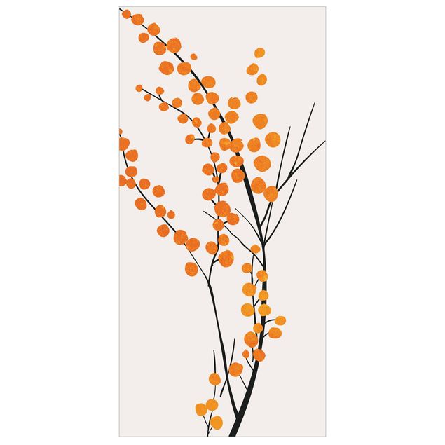 Parawan pokojowy Graficzny świat roślin - Jagody pomarańczowe