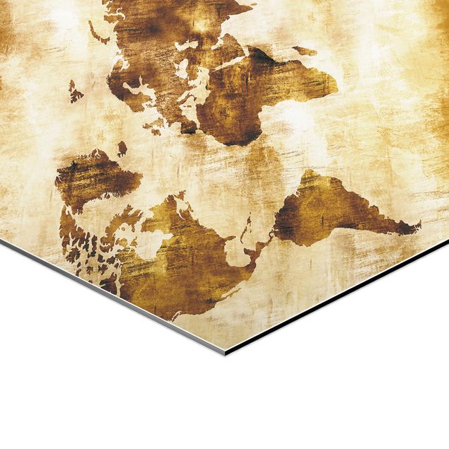 Sześciokątny obraz Nr CG75 Mapa świata