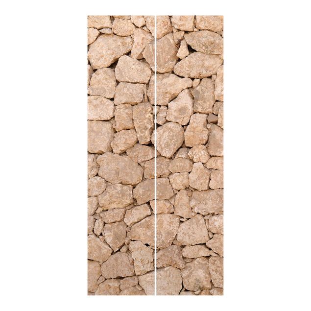 Zasłony panelowe wzory Apulia Kamienna ściana - starożytny kamienny mur z dużych kamieni
