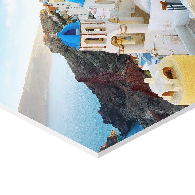 Obraz heksagonalny Santorini