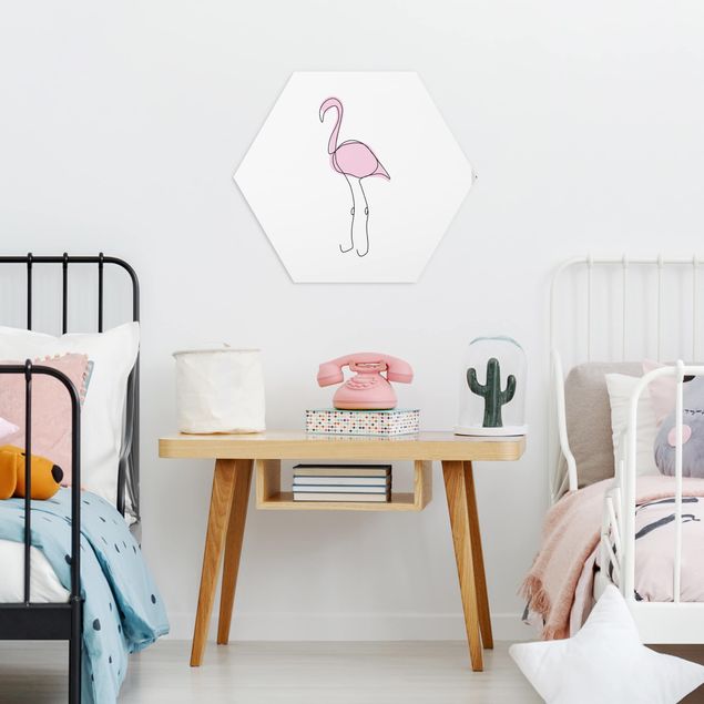 Obrazy zwierzęta Flamingo Line Art