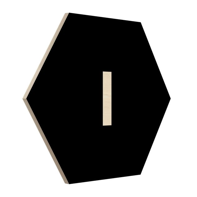 Obraz heksagonalny z drewna - Czarna litera I