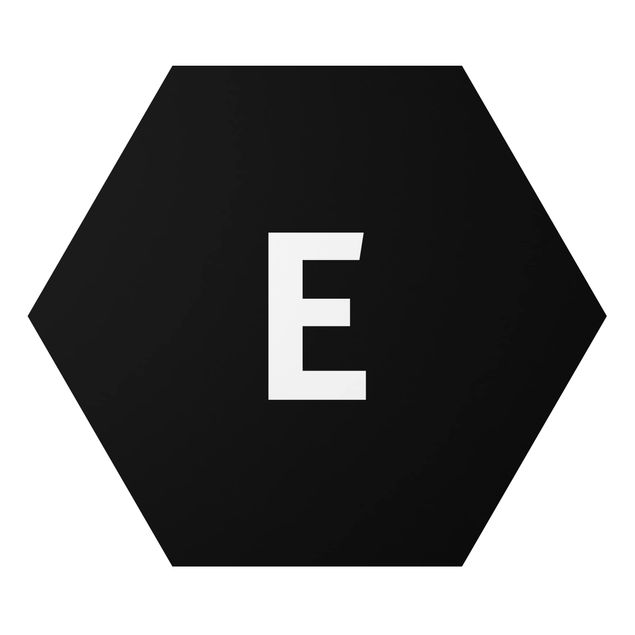 Obraz heksagonalny z Alu-Dibond - Czarna litera E