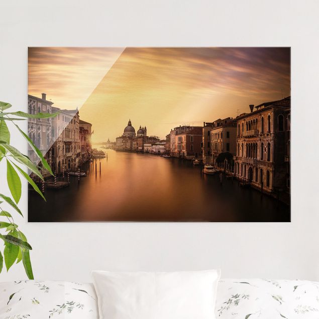 Obrazy na szkle architektura i horyzont Atmosfera wieczoru w Wenecji