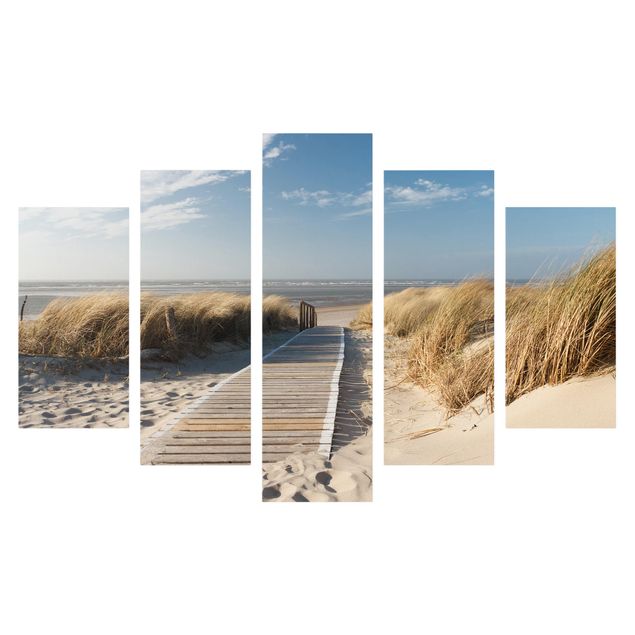 Obraz na płótnie 5-częściowy - Plaża nad Morzem Bałtyckim
