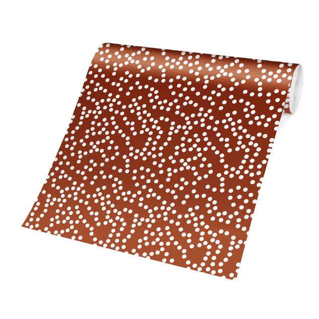 Tapeta - Wzór w kropki brązowy
