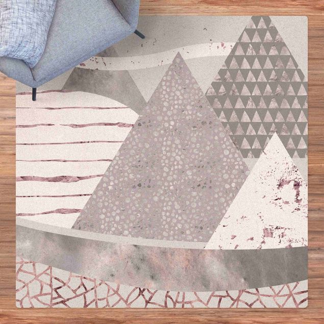 Mata korkowa - Pastelowe wzory abstrakcyjnego krajobrazu górskiego