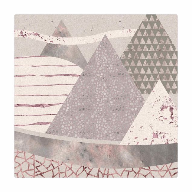 Mata korkowa - Pastelowe wzory abstrakcyjnego krajobrazu górskiego