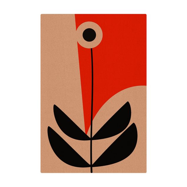 Mata korkowa - Kształty abstrakcyjne - Kwiat czerwony