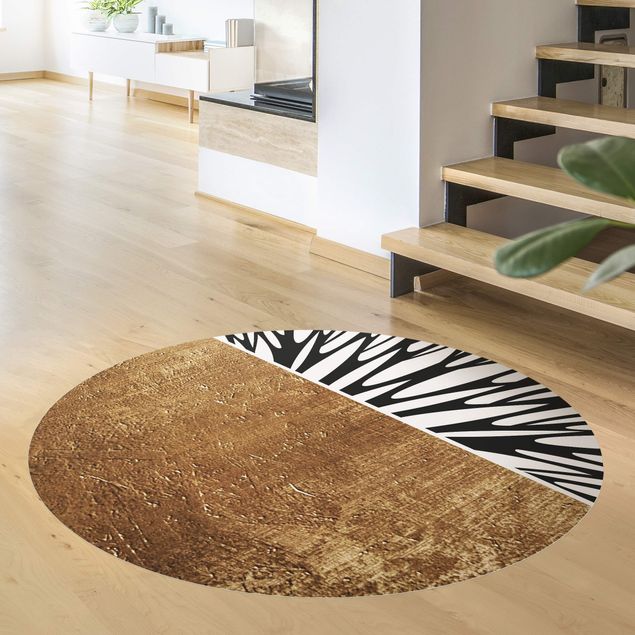 dywany nowoczesne Kształty abstrakcyjne - Złote koło