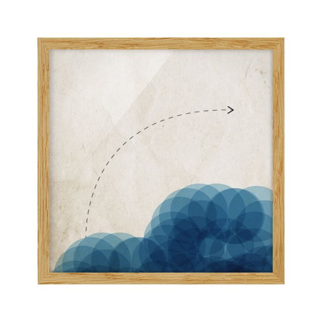 Obrazy w ramie do kuchni Abstrakcyjne kształty - koła w kolorze niebieskim
