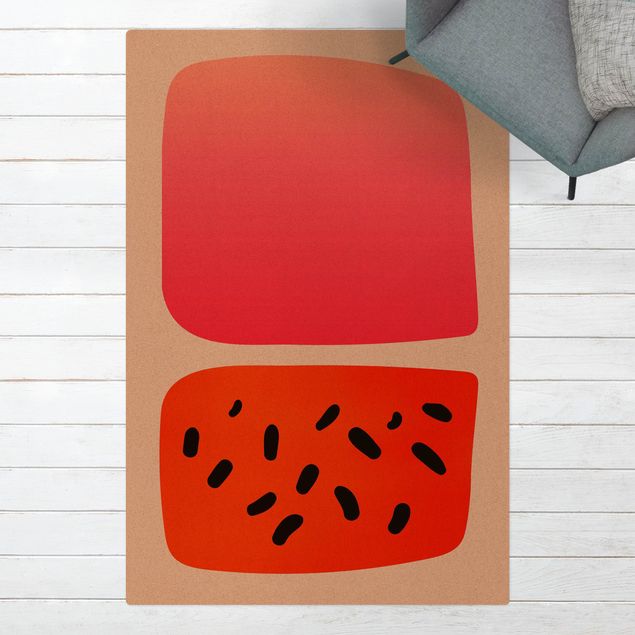 nowoczesny dywan Abstrakcyjne kształty - Melon i róż