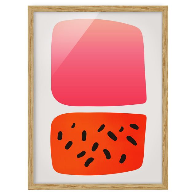 Obrazy w ramie do kuchni Abstrakcyjne kształty - Melon i róż
