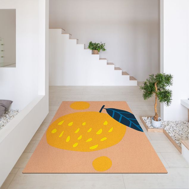 dywan pod stół Abstrakcyjne kształty - Pomarańczowy