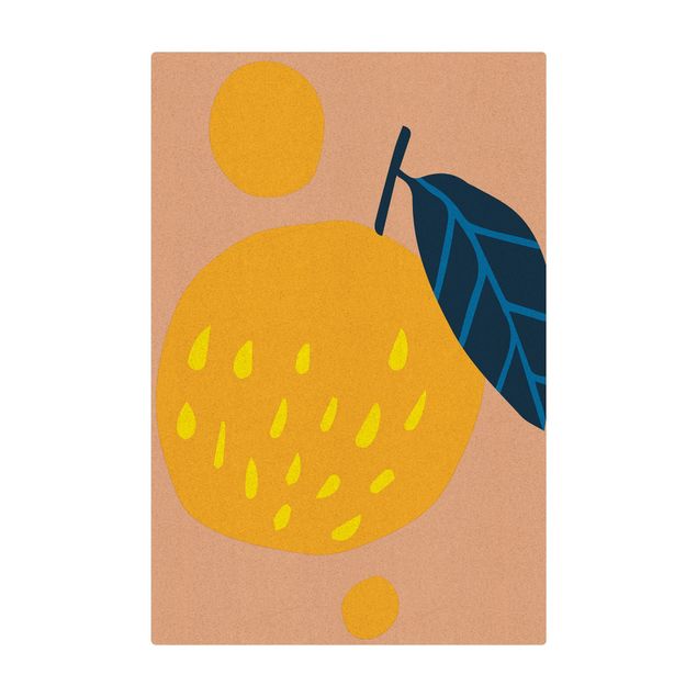 Mata korkowa - Abstrakcyjne kształty - Pomarańczowy