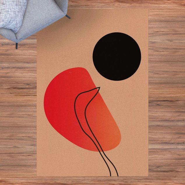 dywan nowoczesny Abstrakcyjne kształty - Czarne słońce