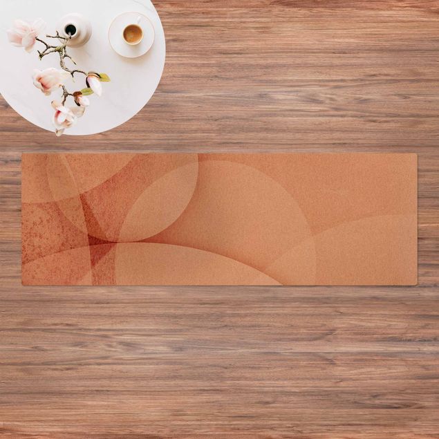 chodnik dywanowy Abstrakcyjna grafika w kolorze brzoskwiniowym