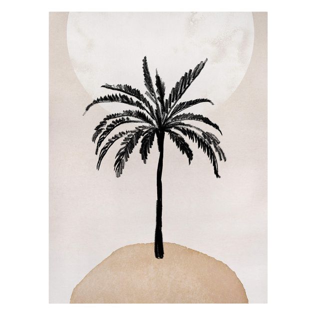 Obrazy Abstract Island Of Palm Trees With Moon