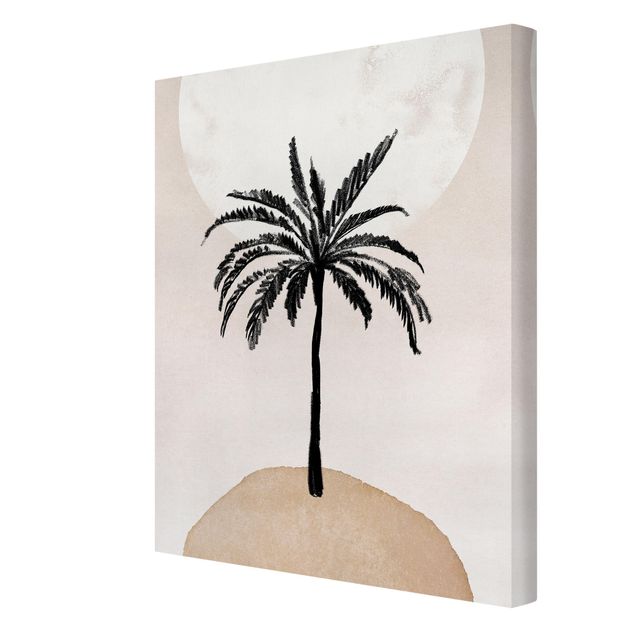 Obrazy na płótnie Abstract Island Of Palm Trees With Moon