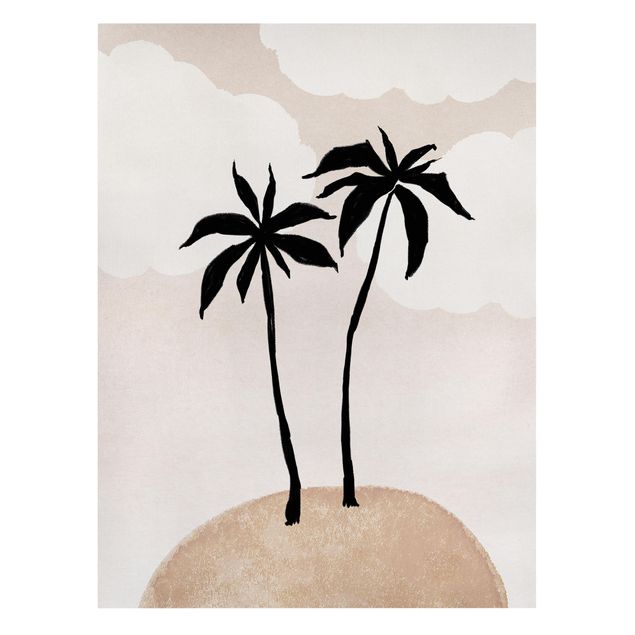 Obrazy Abstract Island Of Palm Trees With Clouds