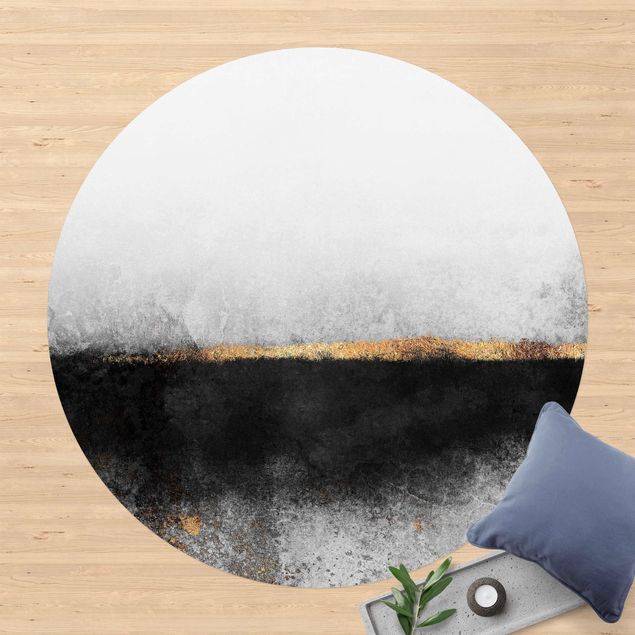 dywan ogrodowy Abstrakcja Złoty horyzont czarno-biały