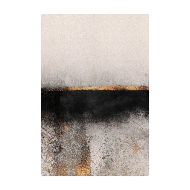 Elisabeth Fredriksson obrazy Abstrakcja Złoty horyzont czarno-biały