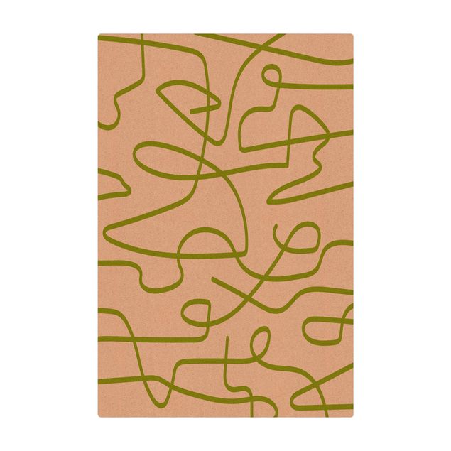 Mata korkowa - Przepływ linii abstrakcyjnej zielony