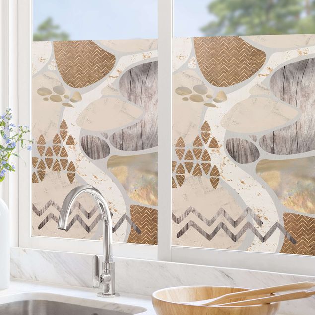 Folia okienna do sypialni Abstrakcyjny pastelowy wzór kamieniołomu