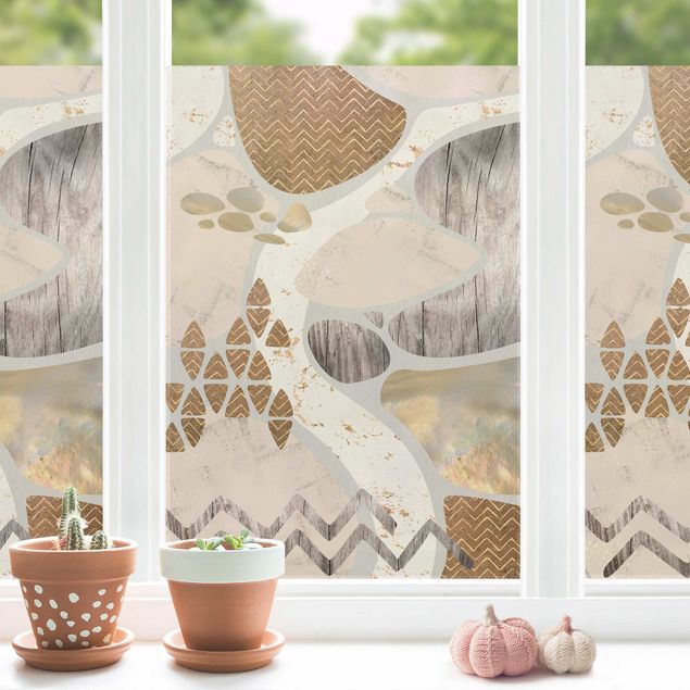 Folia okienna do salonu Abstrakcyjny pastelowy wzór kamieniołomu