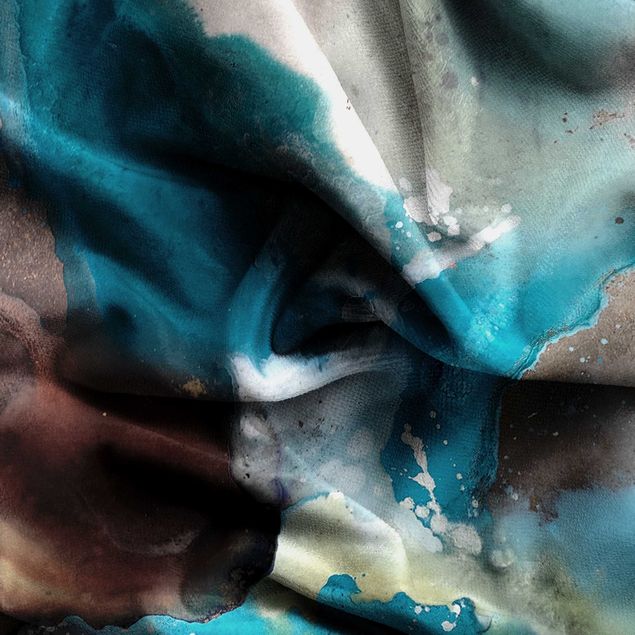 Domowe tekstylia Abstrakcyjna gra kolorów z niebieskim