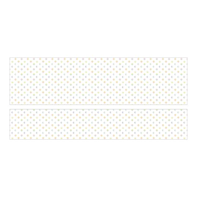Okleina meblowa IKEA - Malm łóżko 160x200cm - Pastelowe trójkąty