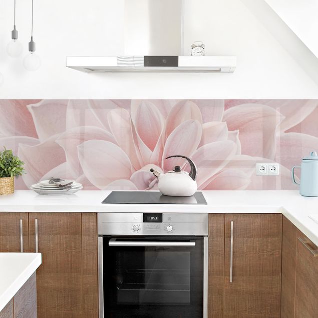 Panel ścienny do kuchni - Dahlia w kolorze pudrowego różu