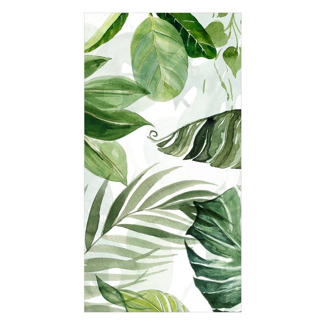 Tylna ścianka prysznicowa - Watercolour Tropical Leaves And Tendrils