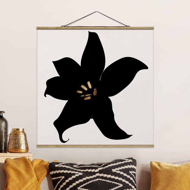 Obrazy orchidea Graficzny świat roślin - Orchidea czarno-złota