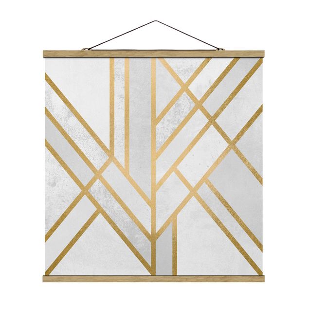 Obrazy nowoczesny Art Deco Geometry Białe złoto